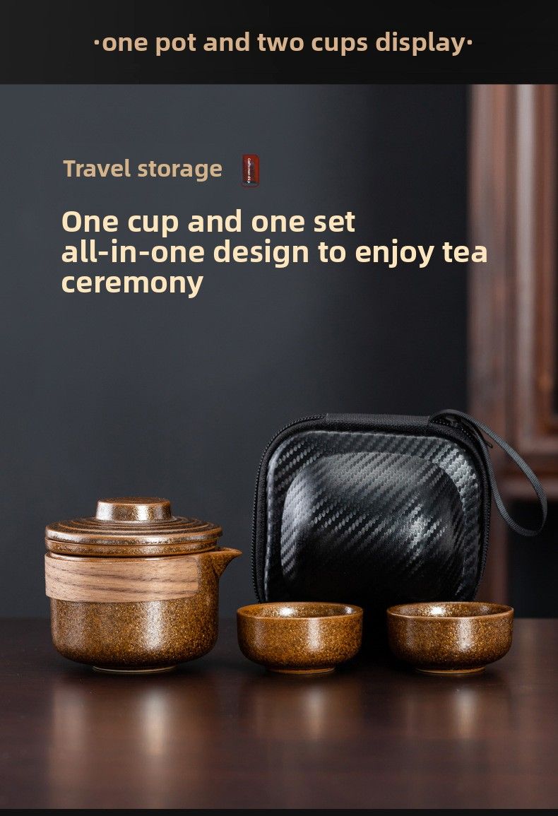 Set Small Portable Quick Tea Cup Outdoor Camping Travel Teapot Teacup One Pot Two Cups_voghion.com