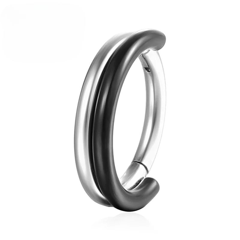 F136 Titanyum İki Tonlu Septum Tragus Piercing Burun Halkası Menteşeli Segment Helix 16G Kıkırdak Küpeler Tıklayıcı Takı Kadınlar İçin Toptan_voghion.com