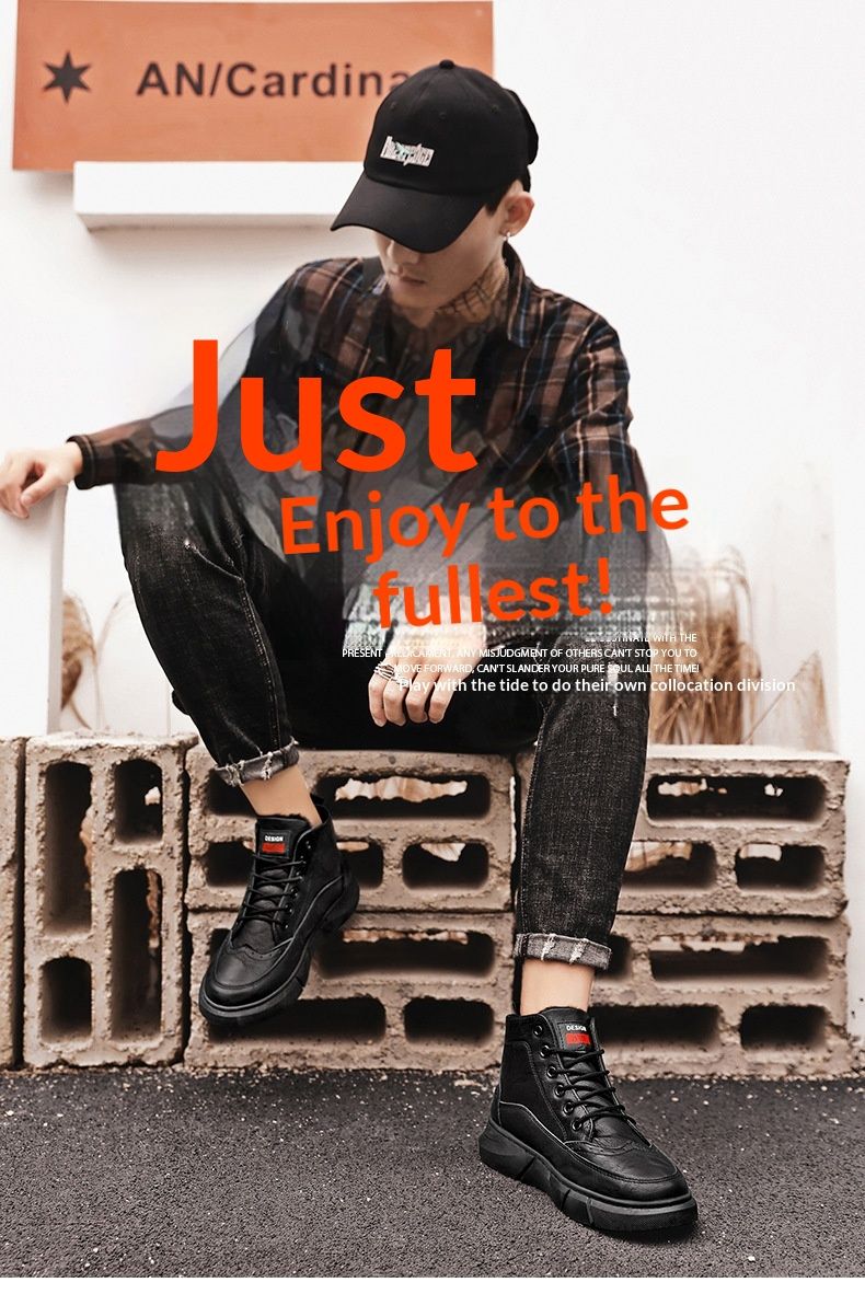 Bottes montantes chaudes Glide 2025 Hiver en coton avec doublure polaire, style business, en cuir, pour hommes._voghion.com