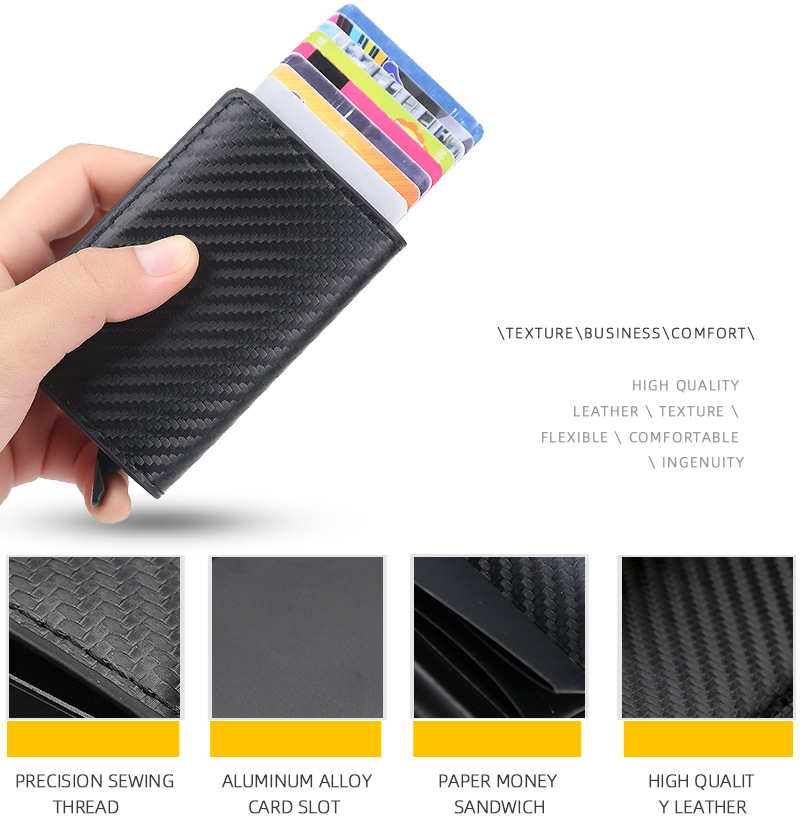 Baellerry-lompakko/New Arrival -varkaudenestokorttilaukku/RFID-lyhyt automaattinen ponnahduskorttipidike/sekä miehet että naiset voivat käyttää_voghion.com