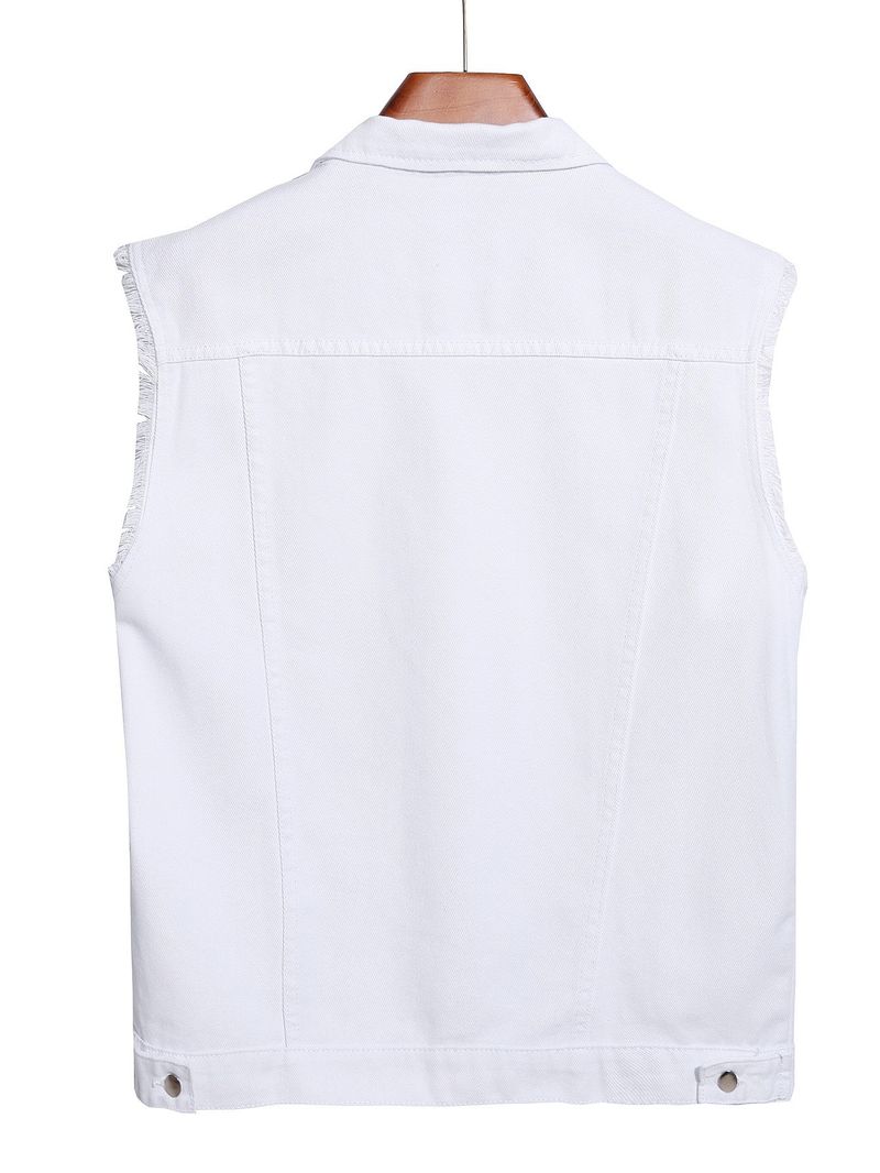Men's Clothing New Style Trendy Fashion Denim Vest Simple And Versatile Casual Denim Jacket_voghion.com