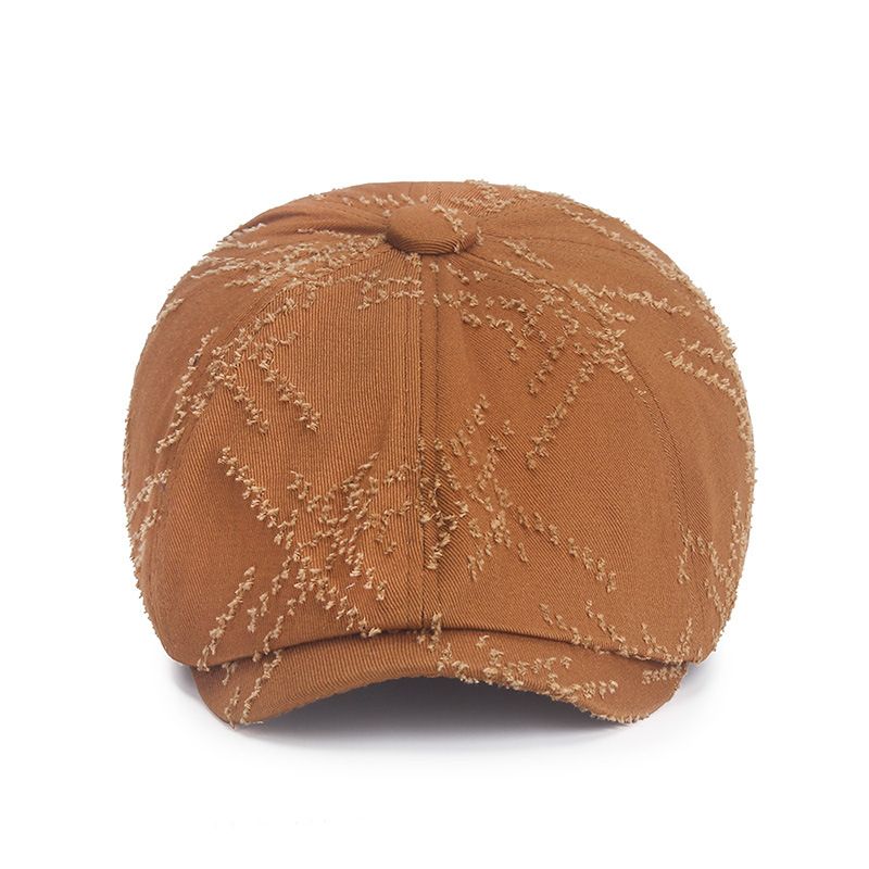 2024 Wiosna Lato Męskie i Damskie Berety Vintage Hole Break Leisure Octagonal Korean Edition Literary Youth Hat_voghion.com