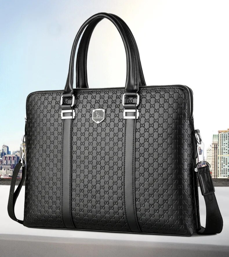 Borsa da lavoro, valigetta a doppio strato, portadocumenti A4 multifunzione per computer per il tempo libero, borsa ufficiale, borsa da uomo alla moda_voghion.com