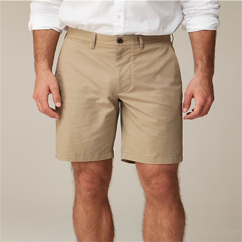 Short d'été ample et décontracté pour homme, couleur unie, avec poches inclinées, taille moyenne_voghion.com