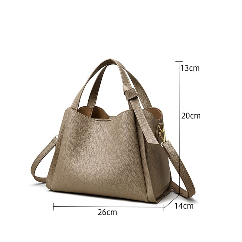 Retro Fashion Simple New Texture Large Capacity Shoulder Women's Handbags Portable Messenger Bucket Bag_voghion.com