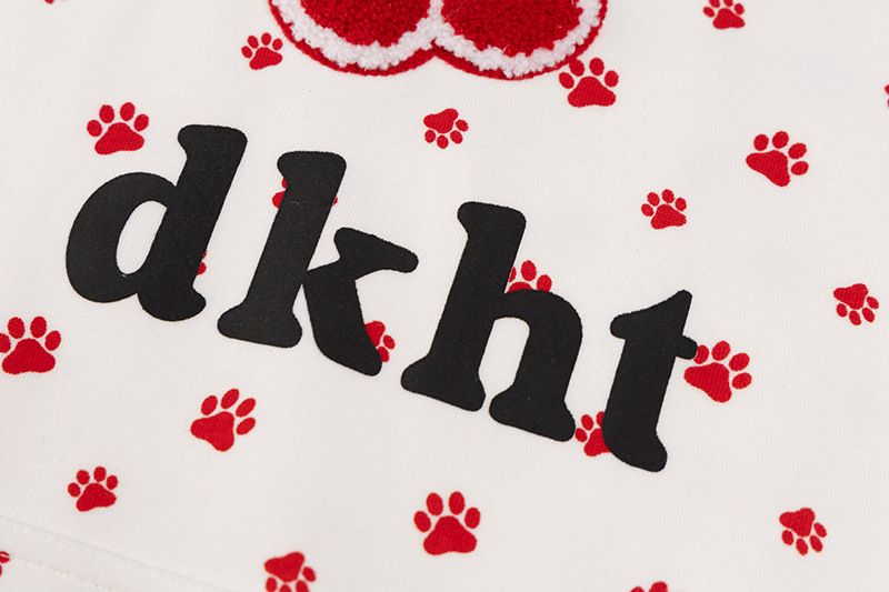 2025 New American Heart Dog Footprint Slim Fit Hooded Sleeve Sweatshirt For Women Spring Long Style_voghion.com