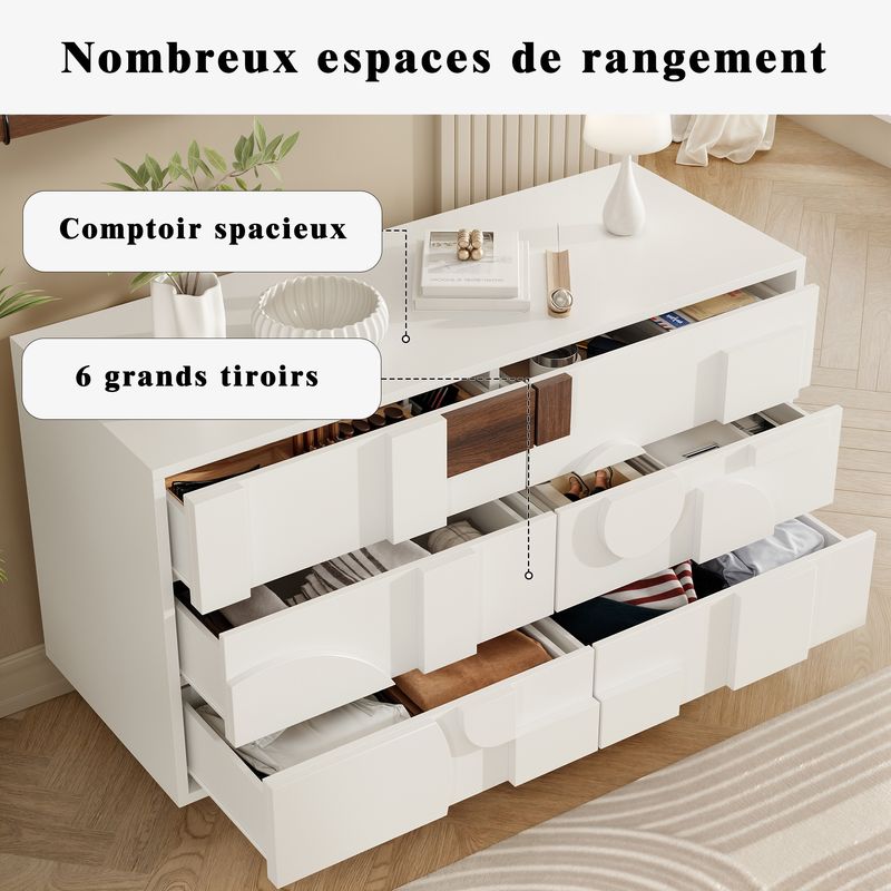 Credenza Weiß Mit Geometrischen Türen, funzione Push-to-Pop, Massivholzbeine_voghion.com