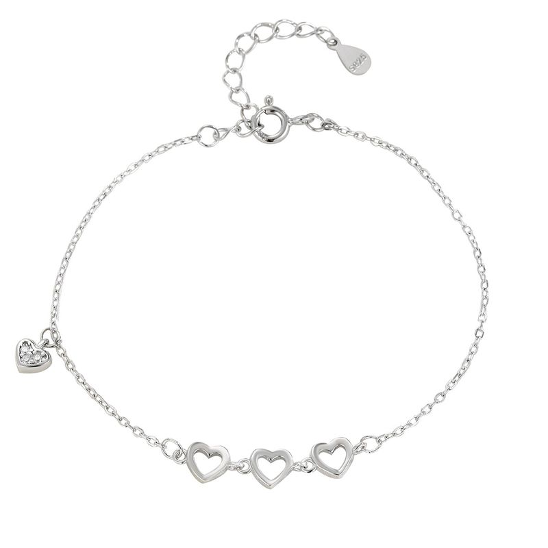 Cavigliera da spiaggia a forma di cuore, versatile, elegante, in argento puro, accessori da donna_voghion.com