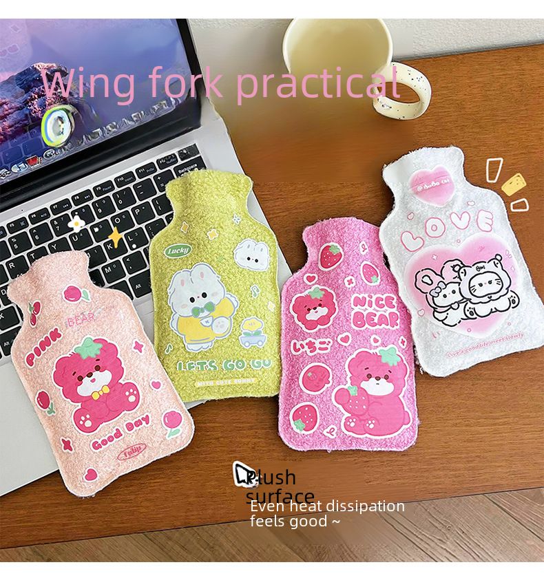 Bolsa de agua caliente de dibujos animados de peluche de invierno para estudiantes, linda bolsa de agua caliente para inyección de agua de riego para niñas, bolsa de agua caliente portátil para bebés_voghion.com