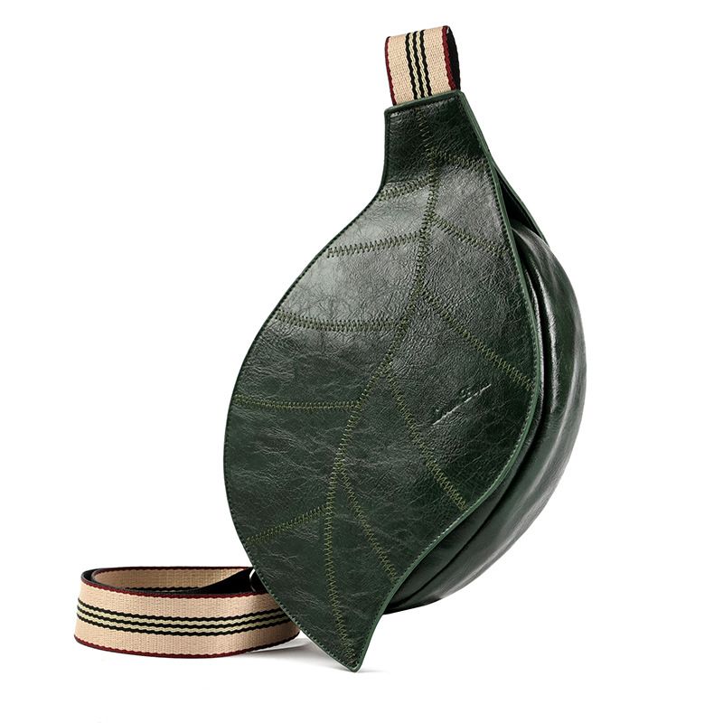 Women's Waist Adjustable Wide Strap Versatile Hot-Selling Leaf Shape Crossbody Chest Bag_voghion.com