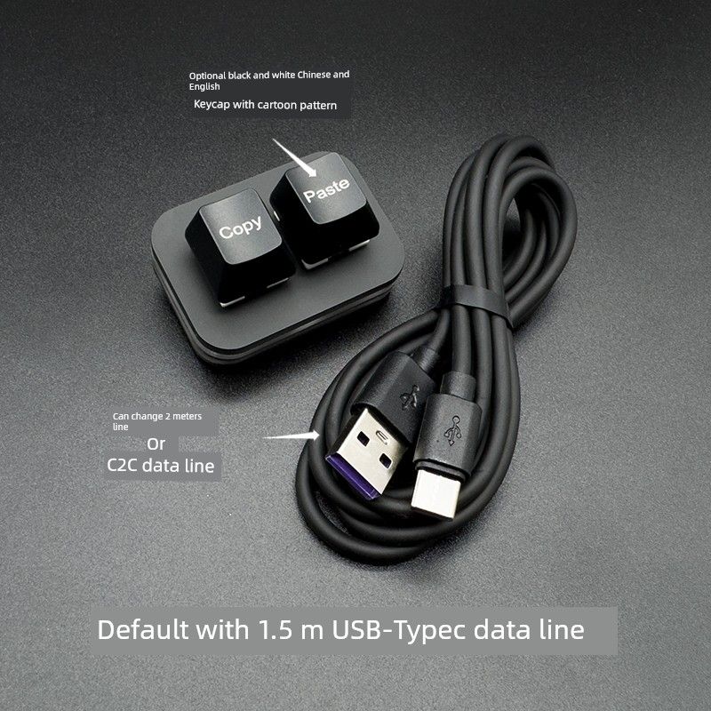 Copy Paste Office USB Shortcut Installation-Free Typec Chinese And English Two-Key Hot Plug Custom Keyboard_voghion.com