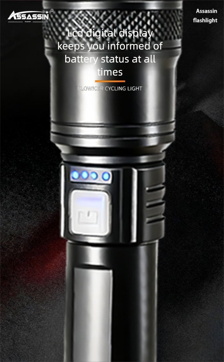 New Cycling Light High Brightness Flashlight Rechargeable Ultra Bright Outdoor Long Range Spotlight Portable Telescopic_voghion.com