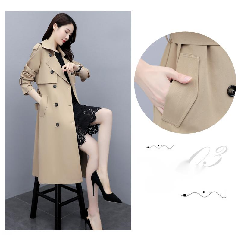 2024 Primavera Nuova Versione Elegante e alla Moda Semplice Dritto Tubolare Look Slim Lungo Giacca A Vento_voghion.com