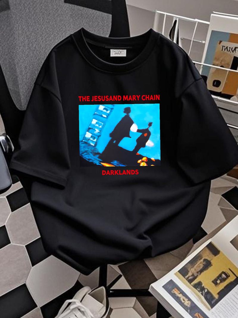 Camiseta Darklands de Jesus And Mary Chain KL2695, ropa de calle para hombre, elegante, elástica, de diseñador, suave, cómoda y a la moda._voghion.com