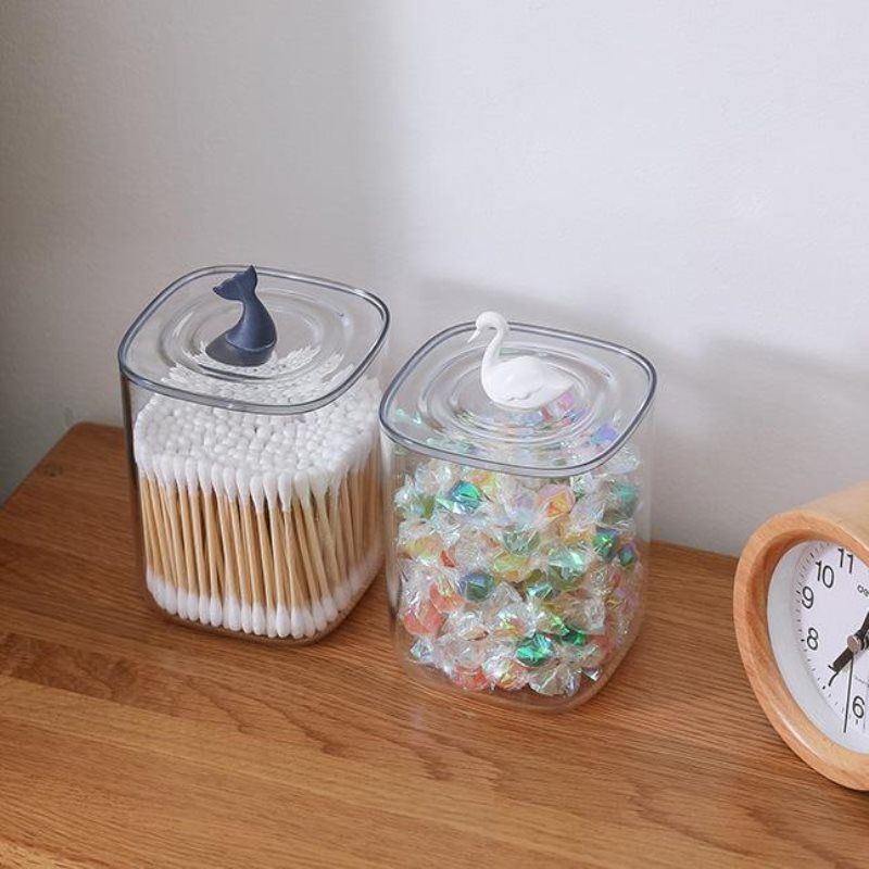 Radoša dzīvnieku kokvilnas zobu bakstāmā kastīte mājsaimniecības vienkāršā galddatora uzglabāšanas kaste caurspīdīga plastmasas zobu bakstāmā kasetne ar vāku_voghion.com
