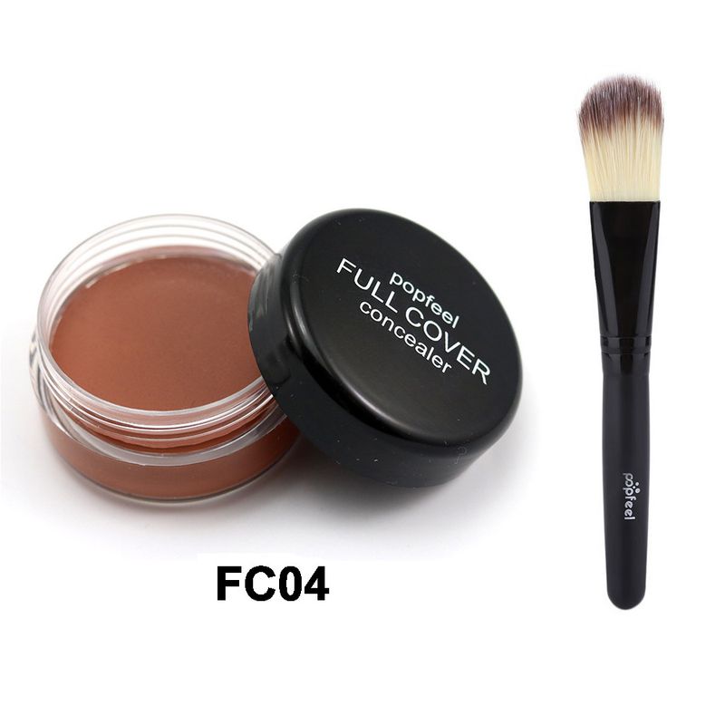 Gesichtsgrundierung, exklusive POPFEEL-Abdeckcreme in einer Farbe zum Abdecken von Flecken, Akneflecken, Tränensäcken und Augenringen, Grundierungspinsel_voghion.com