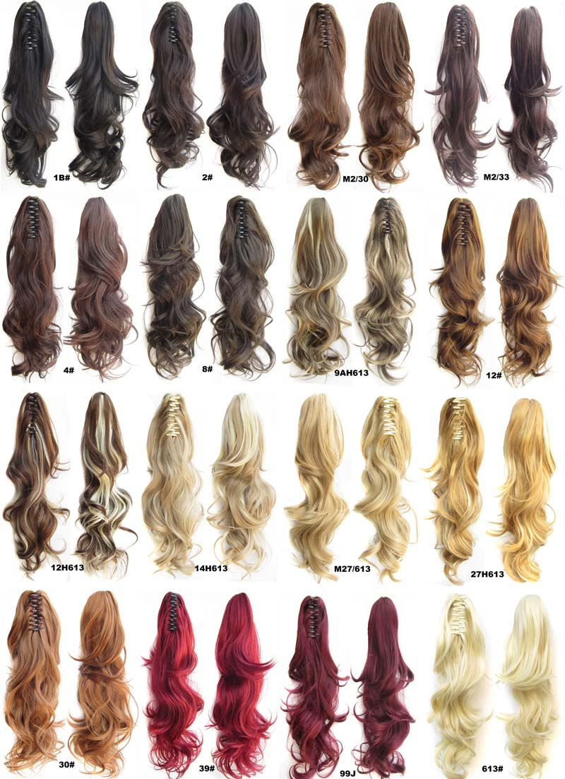 Jeedou Sintetico Ondulato Lungo Pendenza Coda di Cavallo Estensione Dei Capelli Artiglio Coda di Cavallo Acconciature a Strati di Colore Rosso_voghion.com