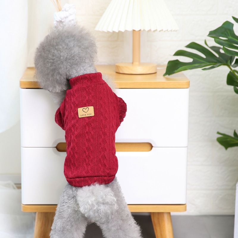 Pet nuovo Teddy piccolo cane pet abbigliamento autunno e inverno 21 quattro colori maglione_voghion.com