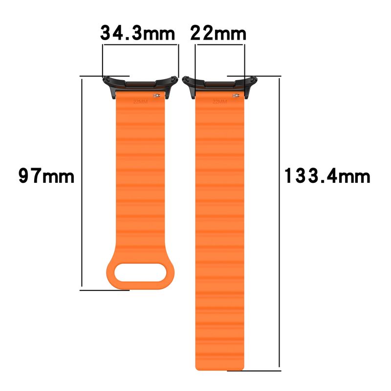 For Samsung Galaxy Watch Ultra 47mm Spot Pattern Two Color Magnetic Silicone Watch Band(Gray Orange)_voghion.com