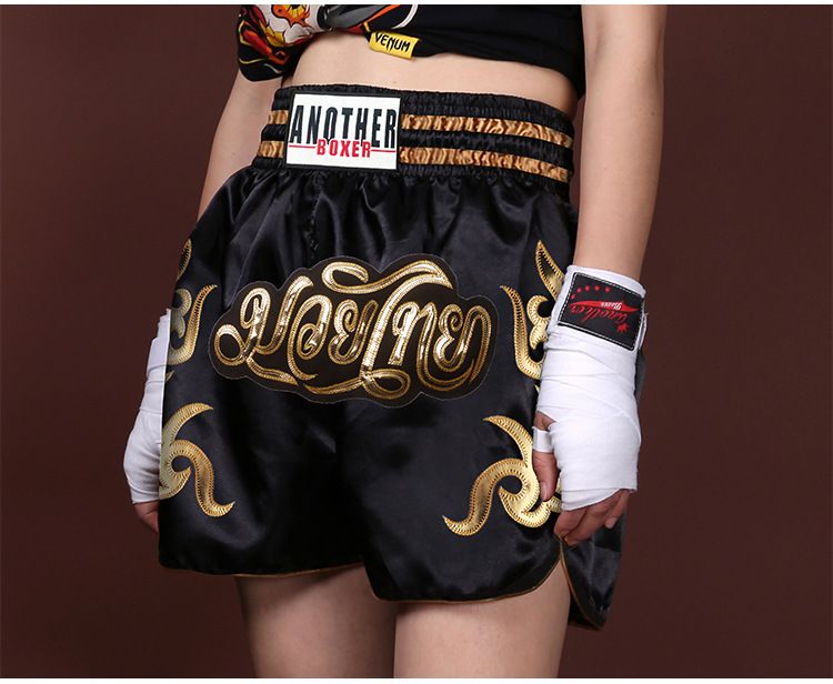 Pantalones cortos de Muay Thai, pantalones de combate de boxeo y sanda, pantalones deportivos de combate, pantalones de entrenamiento profesional para competición masculina y femenina._voghion.com