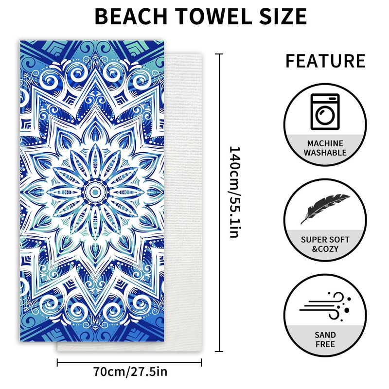 Asciugamano da spiaggia in microfibra anti-sabbia, sottile, ad asciugatura rapida, super assorbente, leggero, per viaggi, sport, piscina, nuoto, bagno, campeggio, yoga_voghion.com