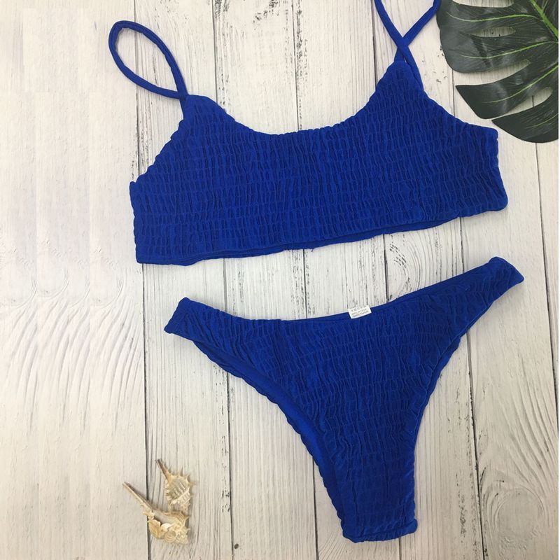 Costume da bagno caldo da donna, bikini sexy a triangolo plissettato _voghion.com
