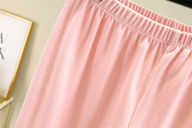 Pantaloni a maniche lunghe con scollo a V e piccoli pantaloni in velluto tedesco autunno inverno nuovi, da casa, larghi e semplici, tinta unita, pigiama taglie forti_voghion.com