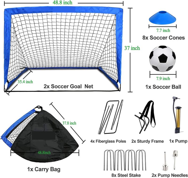 Porta da calcio portatile per bambini 4x3 piedi - Porta da calcio da spiaggia pieghevole per uso esterno_voghion.com