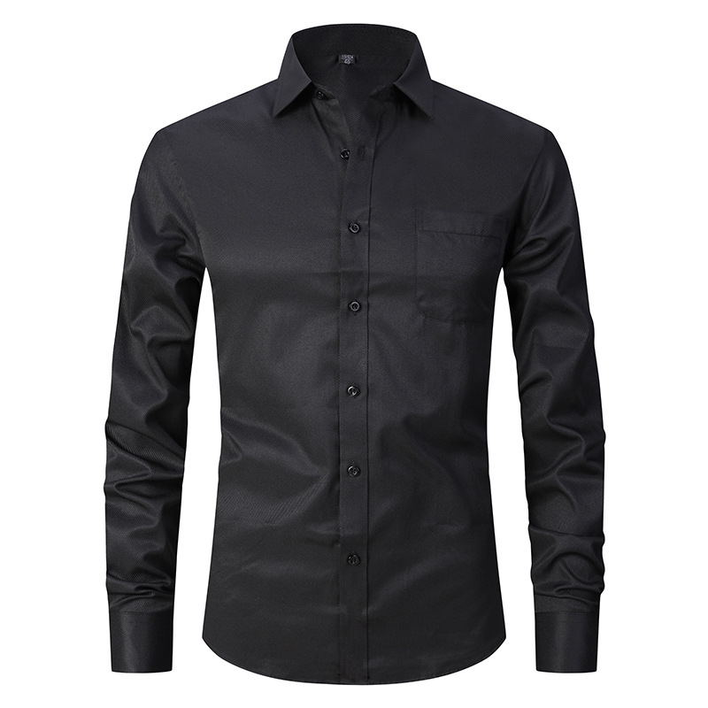 CT Hot Selling Spring New Solid Color Plus Size Business Casual Plaid Cotton Long Sleeve Shirt For Men_voghion.com