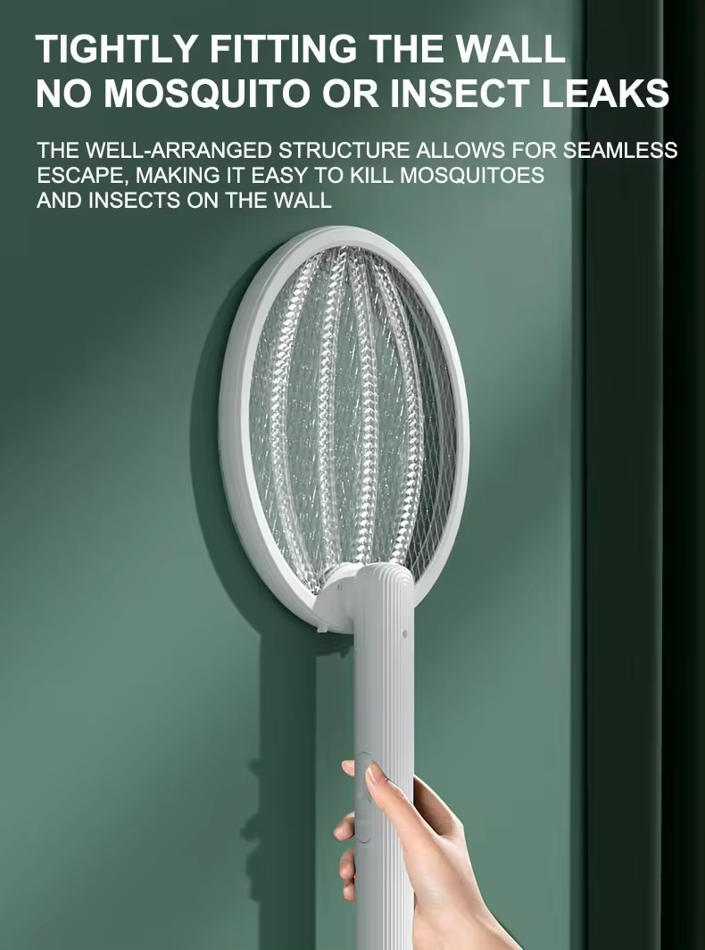 Folding Mosquito Swatter 2 in 1, Mosquito Trap Light and Racket, USB Rechargeable Electric Fly Swatter for Home and Outdoor_voghion.com