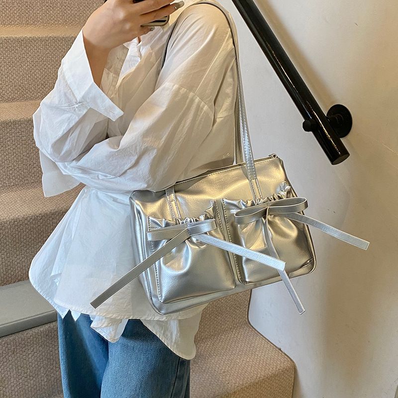 Underarm Multi-Pocket 2025 Summer New Versatile Bow Pillow Style Shoulder Bag For Women_voghion.com