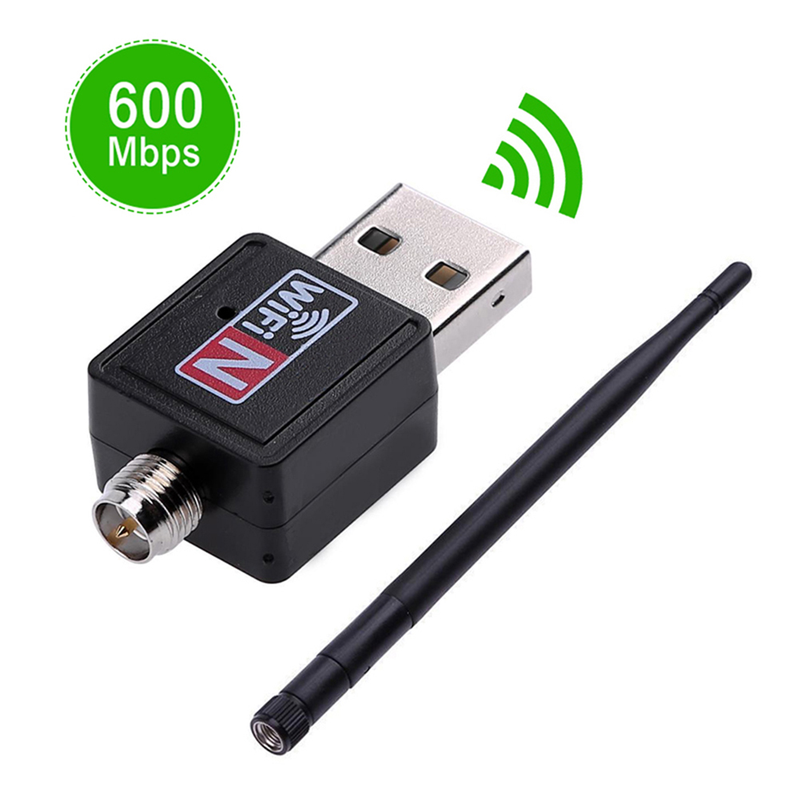 USB WiFi-adapter, hordozható széleskörű kompatibilitású műanyag hálózati LAN-kártya dongle antennával, napi használat_voghion.com