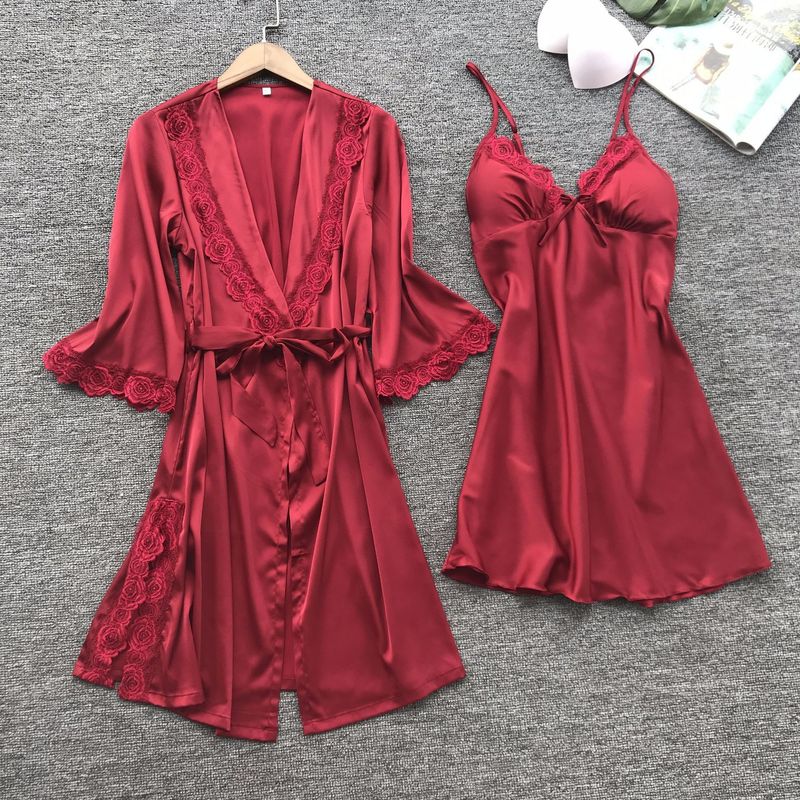 Abiti pigiama, pigiami estivi in finta seta, pigiami oversize da donna, abbigliamento per la casa_voghion.com