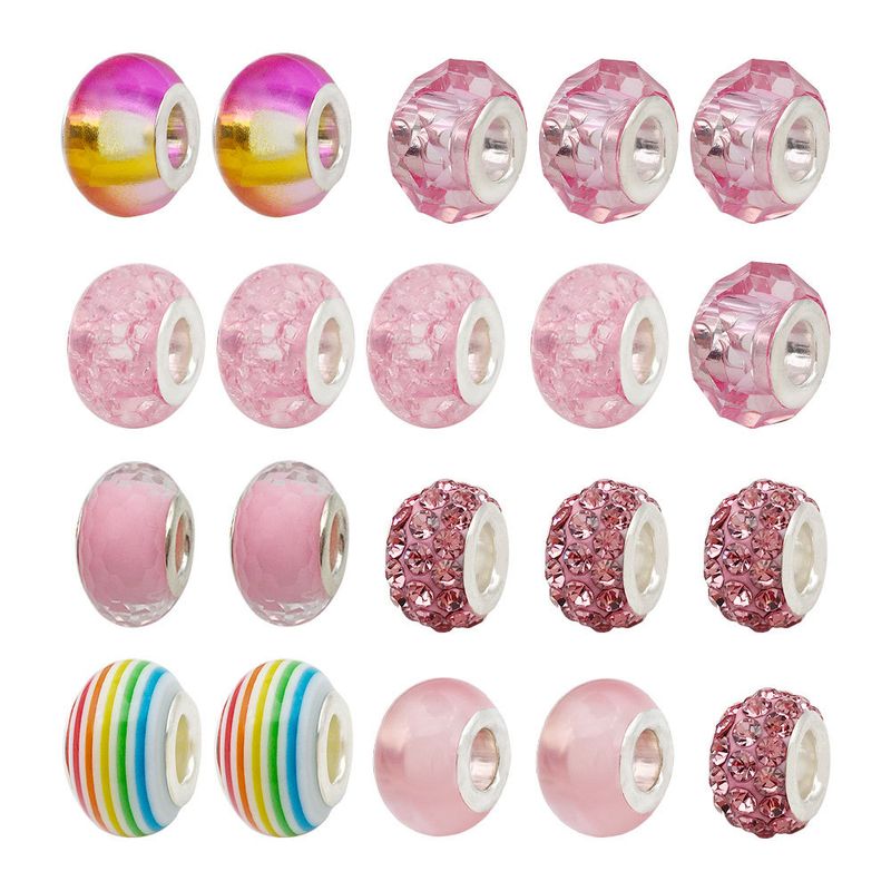 Pink gift box set 7 colors hot selling children's DIY handmade crystal bracelet jewelry female gift bracelet_voghion.com