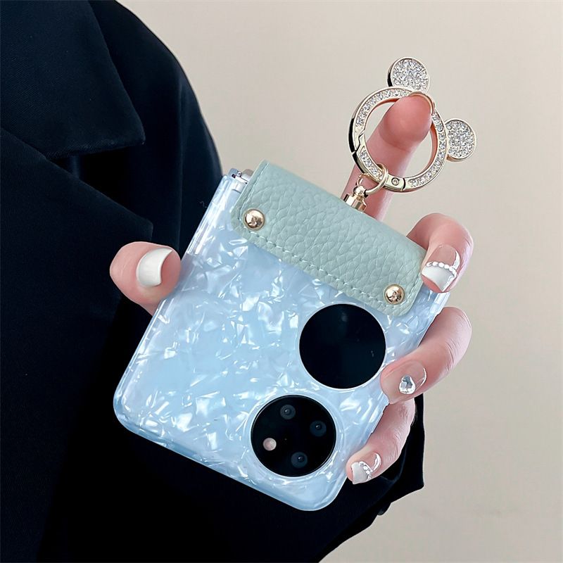 Shell pattern wrist strap ring for Huawei p50 pocket folding screen phone case pocket 2 Drop-resistant shell_voghion.com