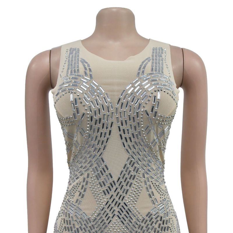 Damenbekleidung Modisches Damen-Kleid aus einfarbigem Gaze-Pressbohrerrock_voghion.com
