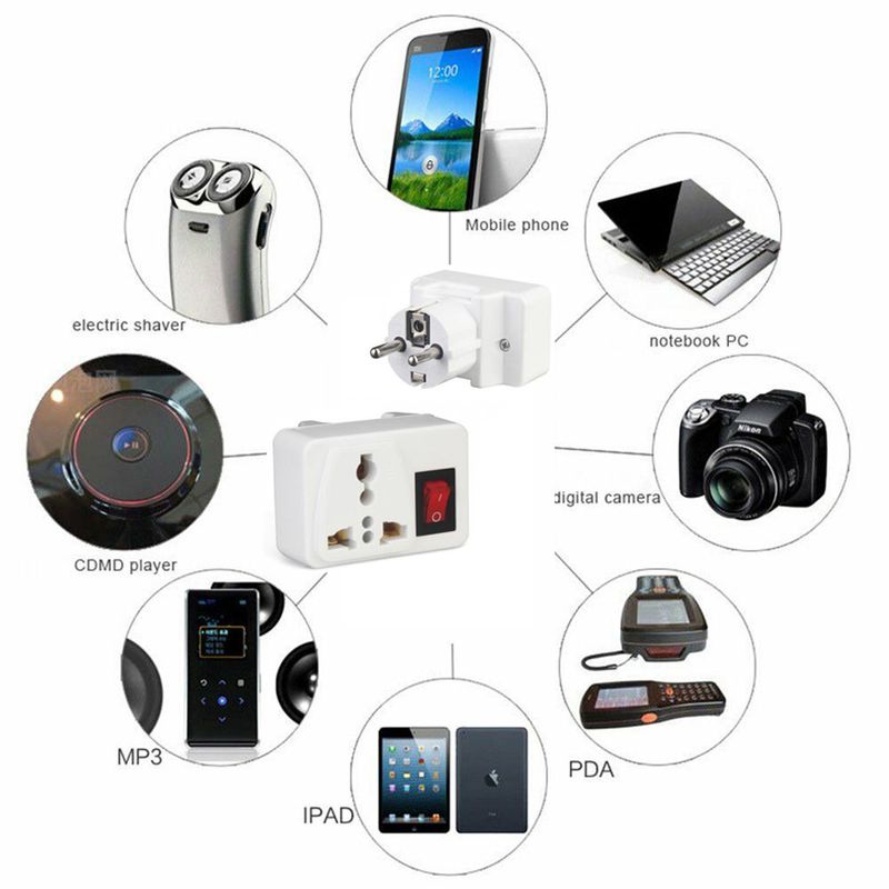 Weißes Kupfer 250 V 6 A 10 A 125 V EU UK Universal-Steckdose Tragbarer 2-Wege-Steckdosen-Verlängerungskonverter-Steckeradapter mit Ein-/Ausschalter_voghion.com