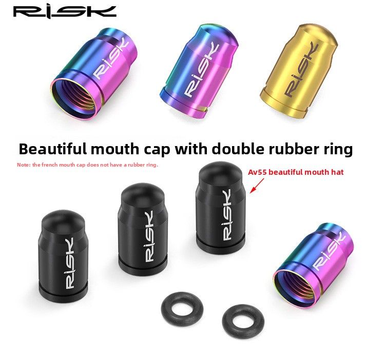 RISK Bicycle Mountain Road Bike Titanium Alloy Valve Cap Dust Cover Nut_voghion.com