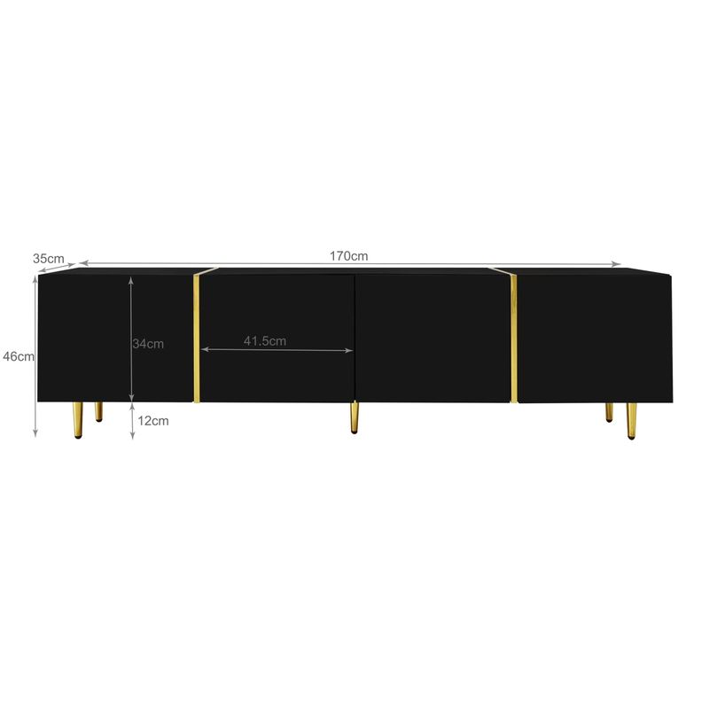 Ensemble meuble TV et table basse noir brillant moderne_voghion.com