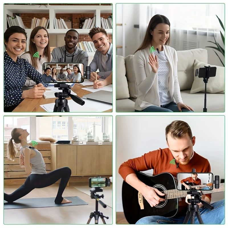 Lavalier Mini Wireless Microphone For Smartphone PC For Vlog Audio Video Recording Game Teaching_voghion.com