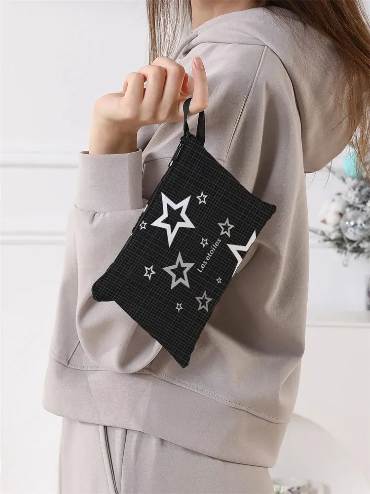 Womens Cartoon Pentagram Pattern Large Shopping Bag Foldable Storage Reusable Easy To Carry Capacity Handbag 250402_voghion.com