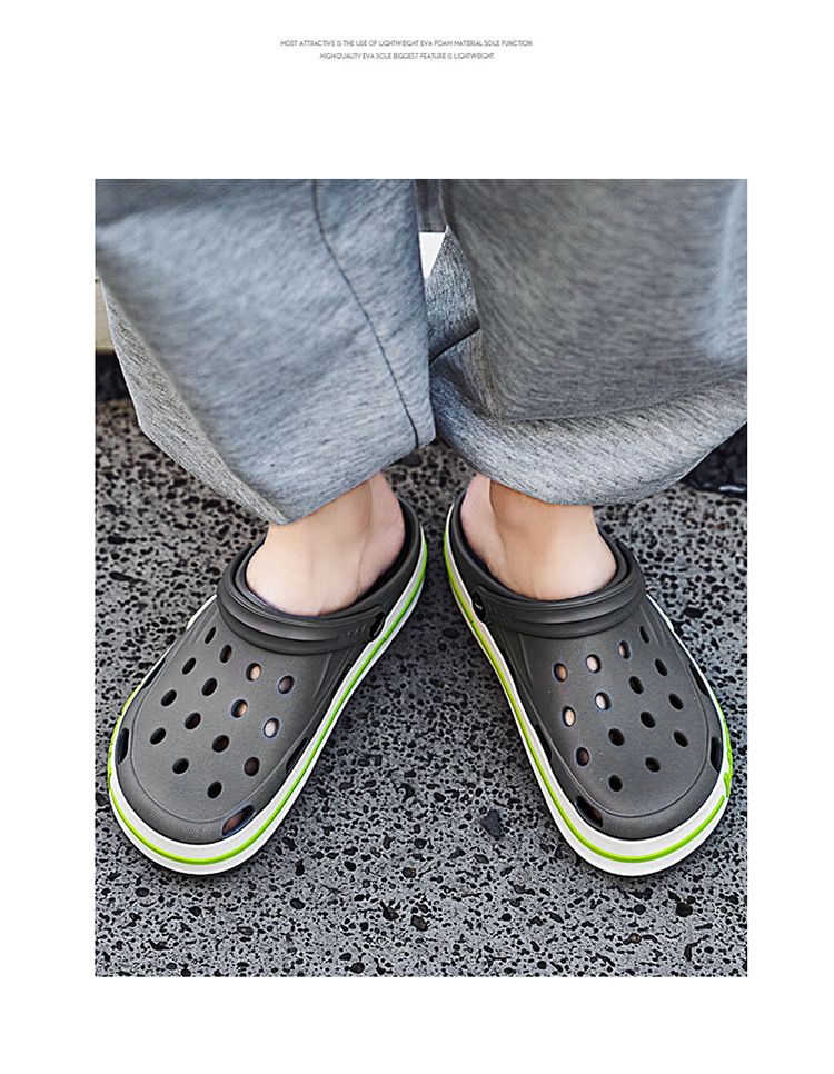 Sommer neue 2024 Männer und Frauen Lochschuhe für den Außenbereich, rutschfeste dicke Sohle, modische und vielseitige Strandsandalen_voghion.com