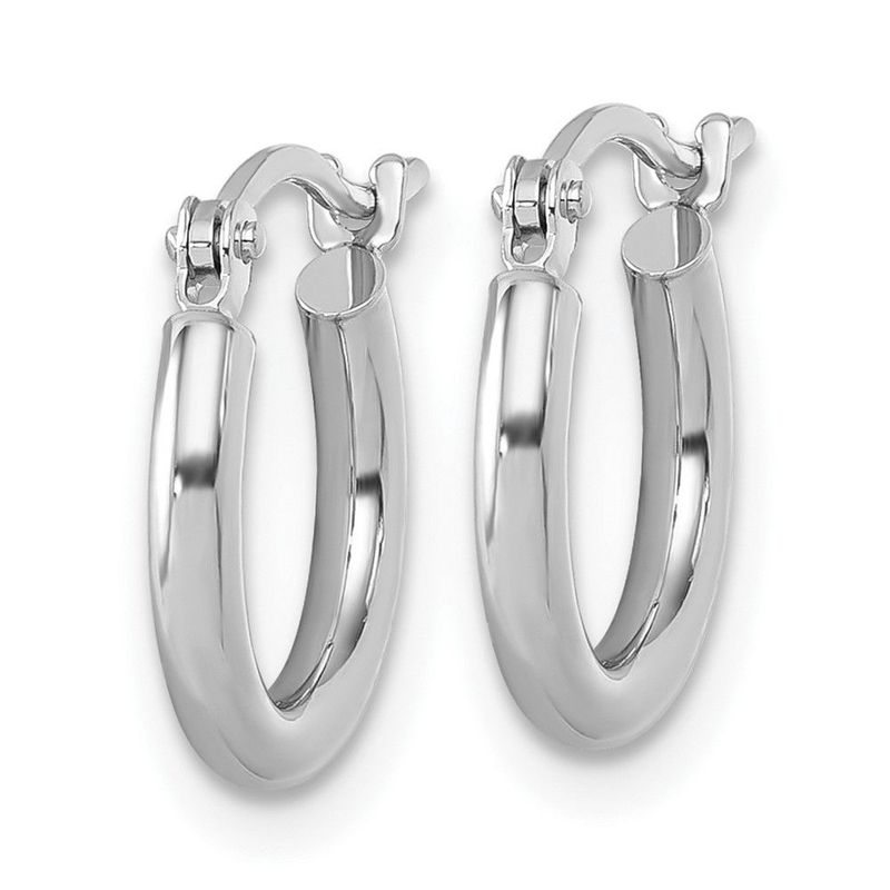 10K White Gold Polished Hinged Hoop Earrings_voghion.com