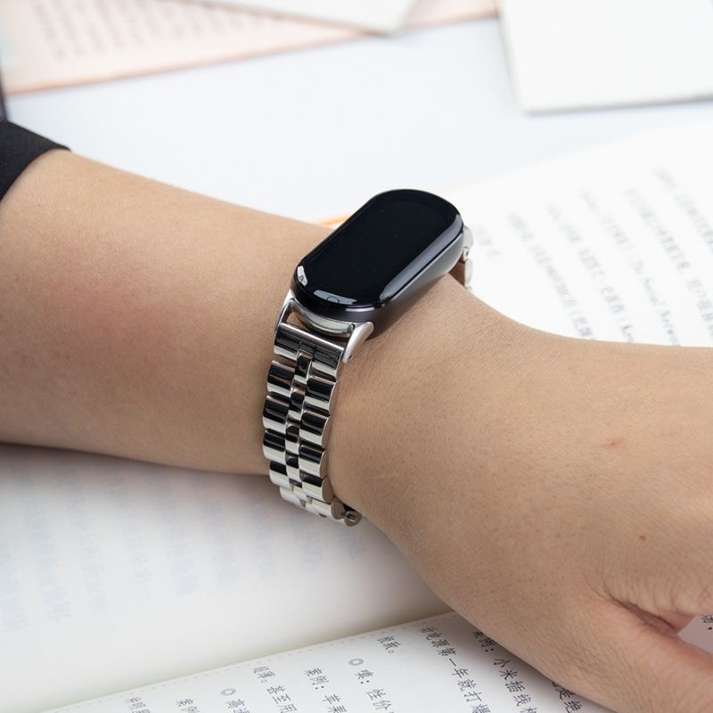 Rostfritt stålarmband för Xiaomi Band 9 8 metallarmband för MiBand9 Miband8 klockarmbandsersättning Sport Link armband Correa_voghion.com