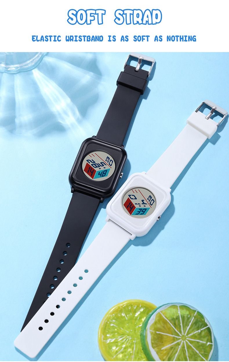 Modern Square Digital Watch With LED Backlight, Waterproof & Lightweight Design For Students And Casual Wear Luminous Leisure Watch_voghion.com