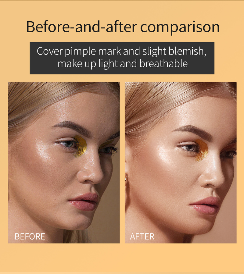 Hellokiss Concealer Feuchtigkeitsspendende und natürlich aufhellende Weizen-Antik-Kupfer-Farbe wärmende flüssige Grundierung_voghion.com