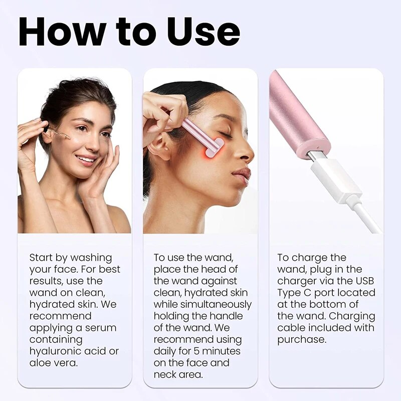 Negozio di cure di bellezza Viso EMS Dispositivo di sollevamento a microcorrente Luce rossa Bacchetta per il viso Massaggiatore per il collo degli occhi Rafforzamento della pelle Sci antirughe_voghion.com