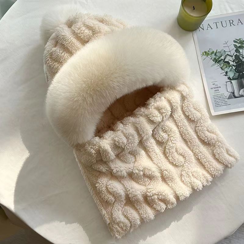 Maschera protettiva antifreddo per le orecchie, cappuccio, ispessito, alla moda, foderato in pile, scaldacollo antivento per ciclismo all'aperto_voghion.com