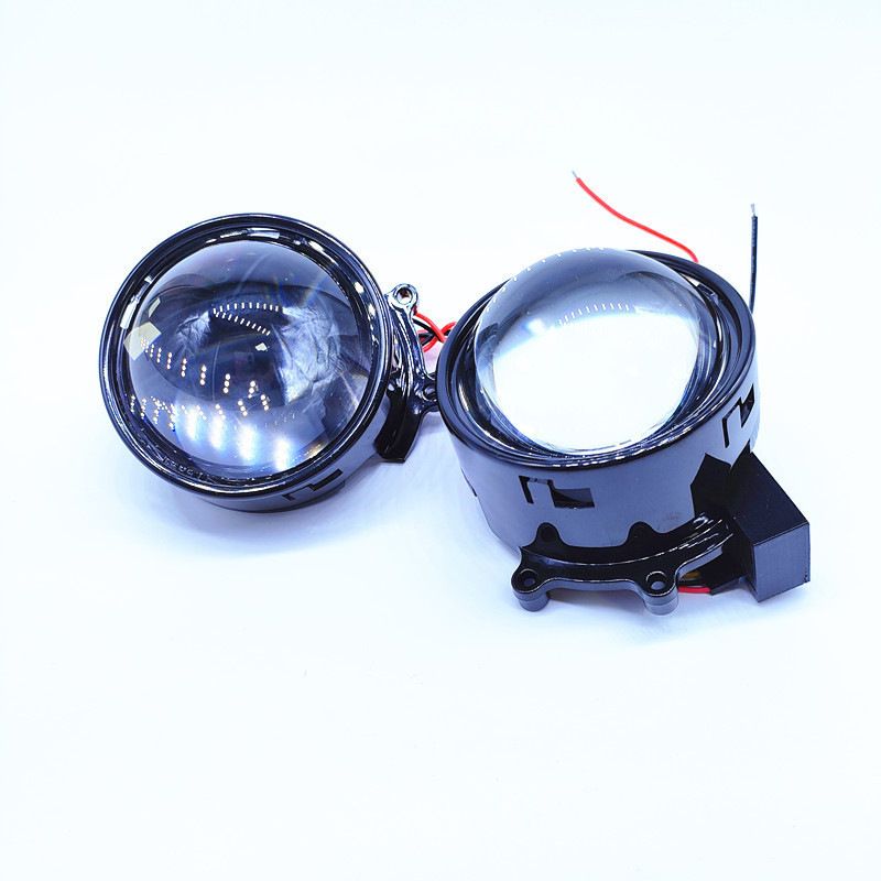 Novos modelos, promoção, faróis dinâmicos tipo olho de demônio, faróis tipo olho de águia modificados com lentes de LED, 3 polegadas, 12 V, veículo modificado_voghion.com