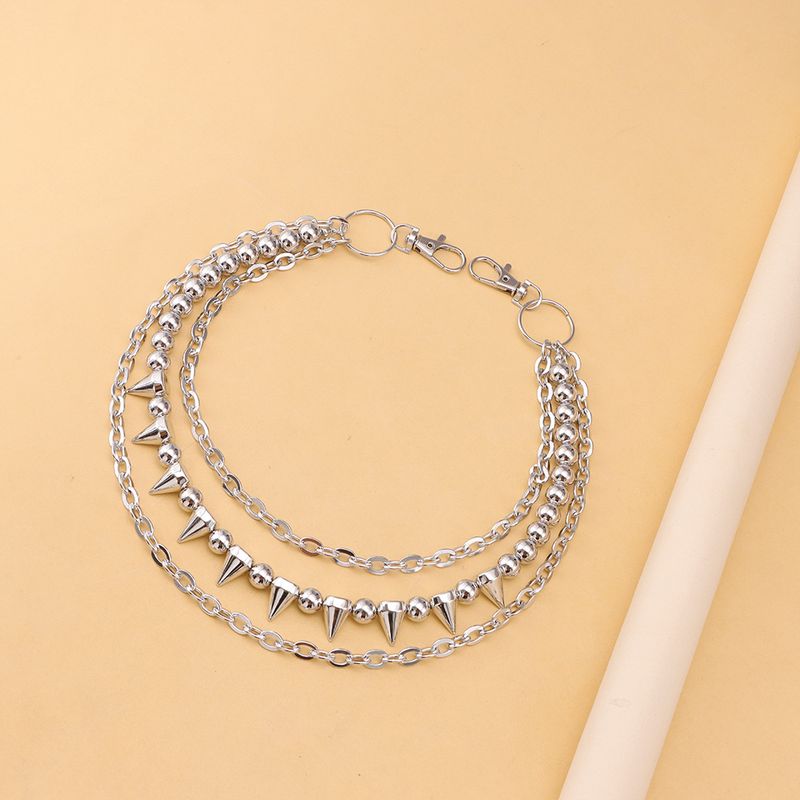 New Fashionable Personalized Riveted With Layer Beads And Cool Multi Color Pants Chain Versatile Accessories_voghion.com